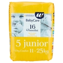 16 PANNOLINI BABY CARE JUNIOR DRY COMFORT 11-25 KG U! Confronta & Risparmia